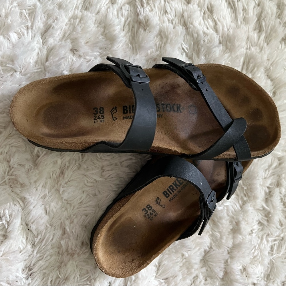 Black Birkenstock made in Germany. Size 38